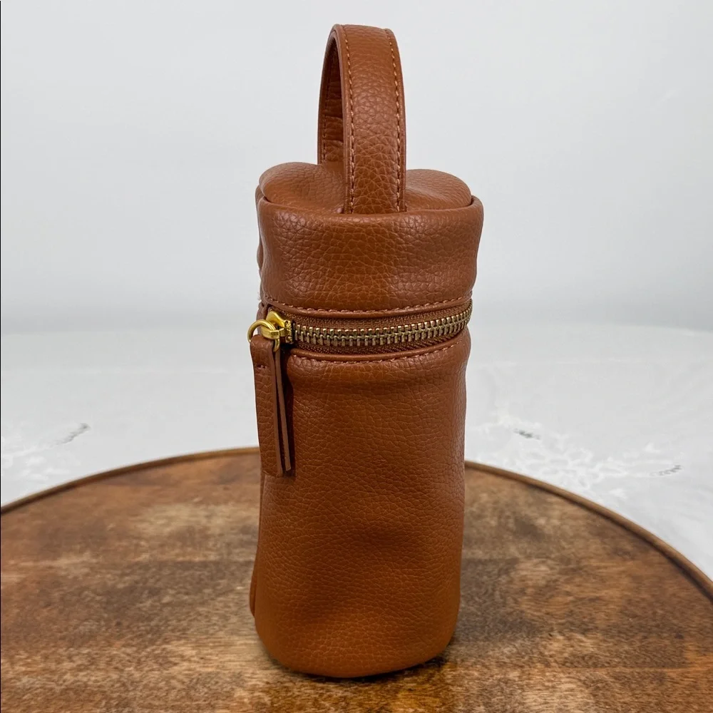 Fawn Design Baby Bottle Bag Brown Insulated Food Safe Pebble Faux Leather
